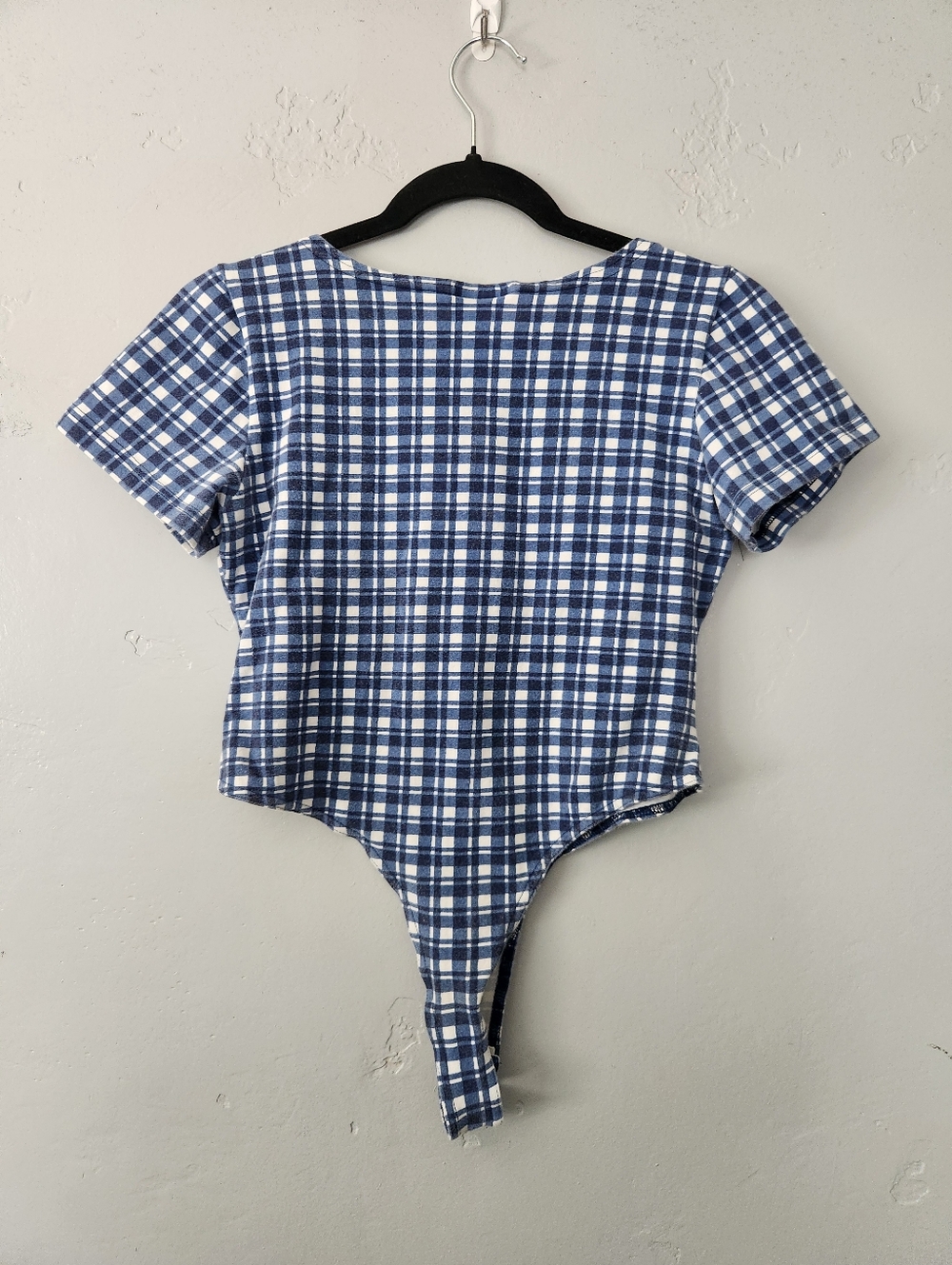 Vintage Checkered Gigham Babydoll Tee Bodysuit Small - Picture 2 of 6